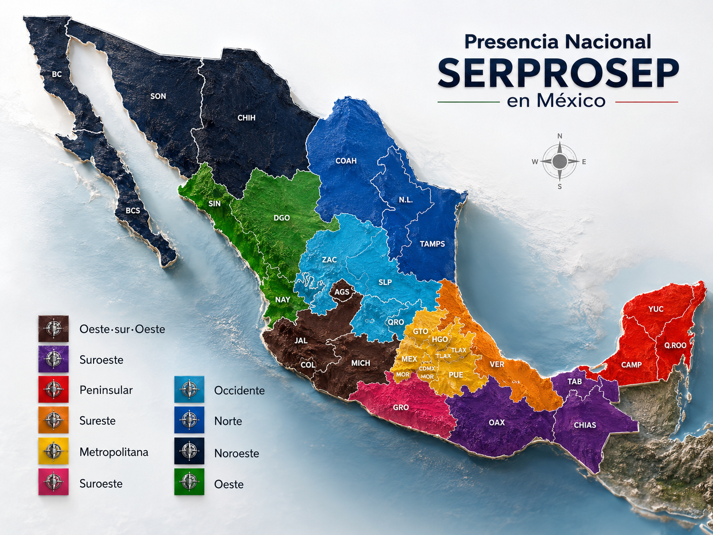 Mapa Cobertura Nacional SERPROSEP
